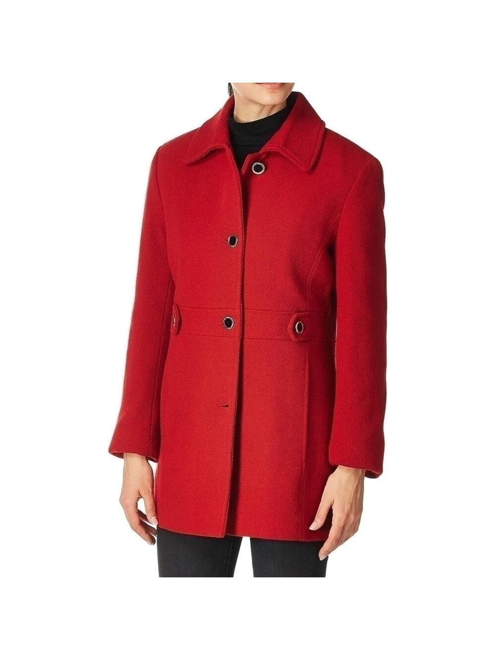 CALVIN Klein Red Wool Blend Coat